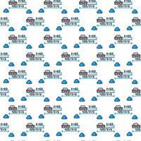 Mathematics Task with Car vector colored seamless pattern