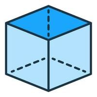 Mathematics Cube vector concept colored icon or symbol