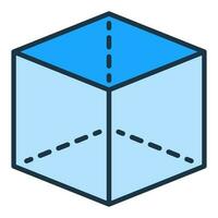 Mathematics Cube vector concept colored icon or symbol