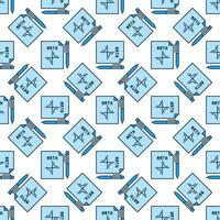 Mathematics Paper with Pen vector Math blue seamless pattern
