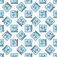 Mathematics Paper with Pen vector Math blue seamless pattern