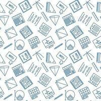 Mathematics outline minimal seamless pattern - Math Education vector background