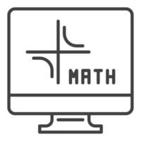 matemáticas computadora vector matemáticas ordenador personal concepto línea icono