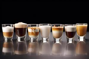 stock photo of collection mix a cup macchiato food photography