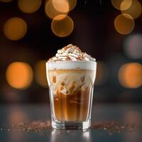 stock photo of a cup iced Cappucino food photography