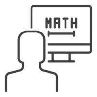 Online Math Tutoring vector Mathematics Education concept outline icon