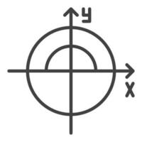 Math Circle vector concept outline icon or sign