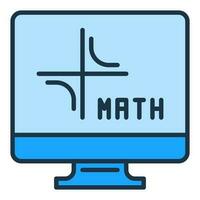 Math Computer vector Mathematics PC concept colored icon or sign