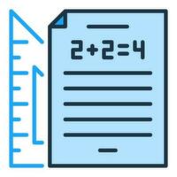 Math Sheet of Paper with Triangle vector concept colored icon