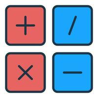 Basic Math Symbols vector Mathematics concept colored icon