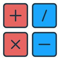 básico matemáticas símbolos vector matemáticas concepto de colores icono