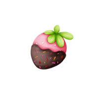 fresa rosado con chocolate png