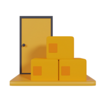 3d element delivery icons render png