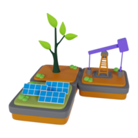 3d element eco energy icons render png