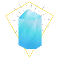 Crystal. Curative Transparent Healing Quartz. Gradient Clear Bright Gem with Frame. Magic Stone png