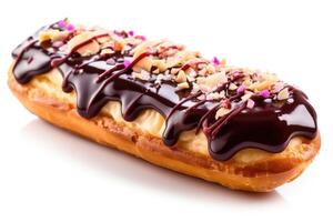 stock photo of a chocolate eclair and more topping photography