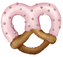 bretzel couvert avec Chocolat aquarelle dessin main tiré illustration png