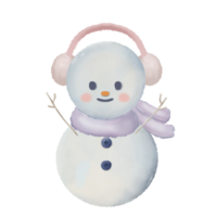 boneco de neve com diferente poses aguarela mão desenhado ilustração png