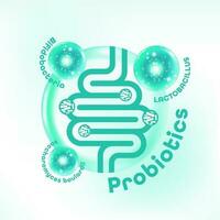 Probiotic Foods Good Bacteria Vector illustration.