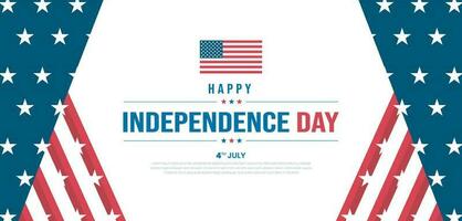 4th of July United States Independence Day celebration promotion advertising background, poster, card or banner template with American flag and typography. Independence day USA festive decoration. vector