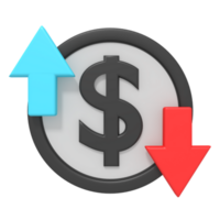 investimento flutuação do 3d ícone png