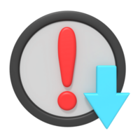 Drop warning of 3d icon png