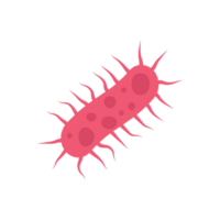 Flat Virus, germ and bacteria, microorganism type and super bug illustration. png