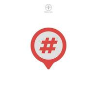 Hashtag icon vector representation emphasizing social media interaction, trending topics, and online tagging, perfect for digital communication platforms