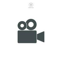 un vector ilustración de un vídeo cámara icono, representando grabación, cine, o radiodifusión. Perfecto para simbolizando vídeo producción, medios de comunicación, o En Vivo transmisión