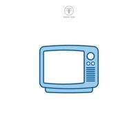 un vector ilustración de un televisión icono, significando entretenimiento, radiodifusión, o medios de comunicación. ideal para designando televisión programas, canales, o Noticias plataformas