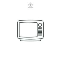 A vector illustration of a television icon, signifying entertainment, broadcasting, or media. Ideal for designating TV programs, channels, or news platforms