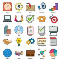 A collection of 25 vector icons representing various aspects of business management. These icons can be used to enhance presentations, websites, or any design related to business