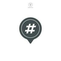 Hashtag icon vector representation emphasizing social media interaction, trending topics, and online tagging, perfect for digital communication platforms