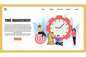 flat design concept Time Management for website and landing page template. perfect for web page design, banner, mobile app, Vector illustration