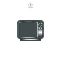 A vector illustration of a television icon, signifying entertainment, broadcasting, or media. Ideal for designating TV programs, channels, or news platforms