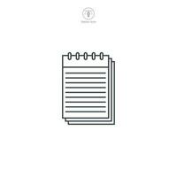 Notepad icon, A clean and practical vector illustration of a notepad, representing note-taking, ideas, and reminders.