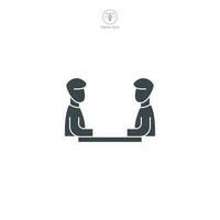 Meeting icon. A professional and collaborative vector illustration of a meeting, symbolizing discussions, teamwork, and group interactions.
