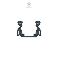 Meeting icon. A professional and collaborative vector illustration of a meeting, symbolizing discussions, teamwork, and group interactions.