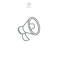 Megaphone icon. A bold and attention-grabbing vector illustration of a megaphone, symbolizing announcements, communication, and broadcasting messages.