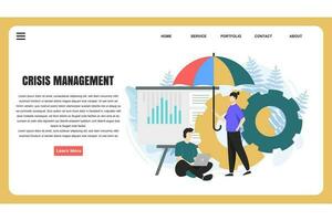 flat design concept Crisis Management for website and landing page template. perfect for web page design, banner, mobile app, Vector illustration