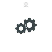 Gear icon. A sleek and mechanical vector illustration of a gear, symbolizing settings, customization, and system control.