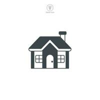 hogar icono vector muestra un estilizado casa. eso representa el concepto de hogar, alojamiento, domesticidad o regreso a el comienzo