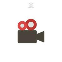 A vector illustration of a video camera icon, representing recording, filmmaking, or broadcasting. Perfect for symbolizing video production, media, or live streaming