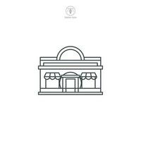 Restaurant icon vector displays a stylized dining establishment, symbolizing food, cuisine, hospitality, service, dining, and gastronomy