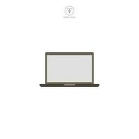 Laptop icon vector illustrating digital connectivity, work mobility, and modern technology, great for representing remote work, education, and computing