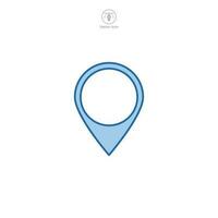 A vector illustration of a location pin icon, effectively visualizing destination, direction, or place. Great for mapping or geographical references