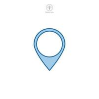 A vector illustration of a location pin icon, effectively visualizing destination, direction, or place. Great for mapping or geographical references