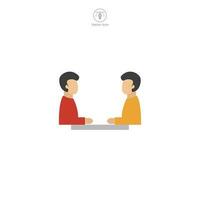 Meeting icon. A professional and collaborative vector illustration of a meeting, symbolizing discussions, teamwork, and group interactions.