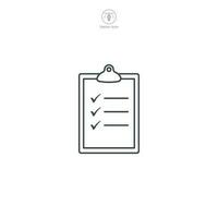 Checklist icon. A simple and organized vector illustration of a checklist, symbolizing tasks, to-do lists, and completion.