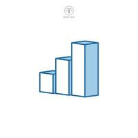 Vector illustration of a bar graph icon, encapsulating data visualization, progress tracking, and statistical analysis. Ideal for business, finance, and analytics